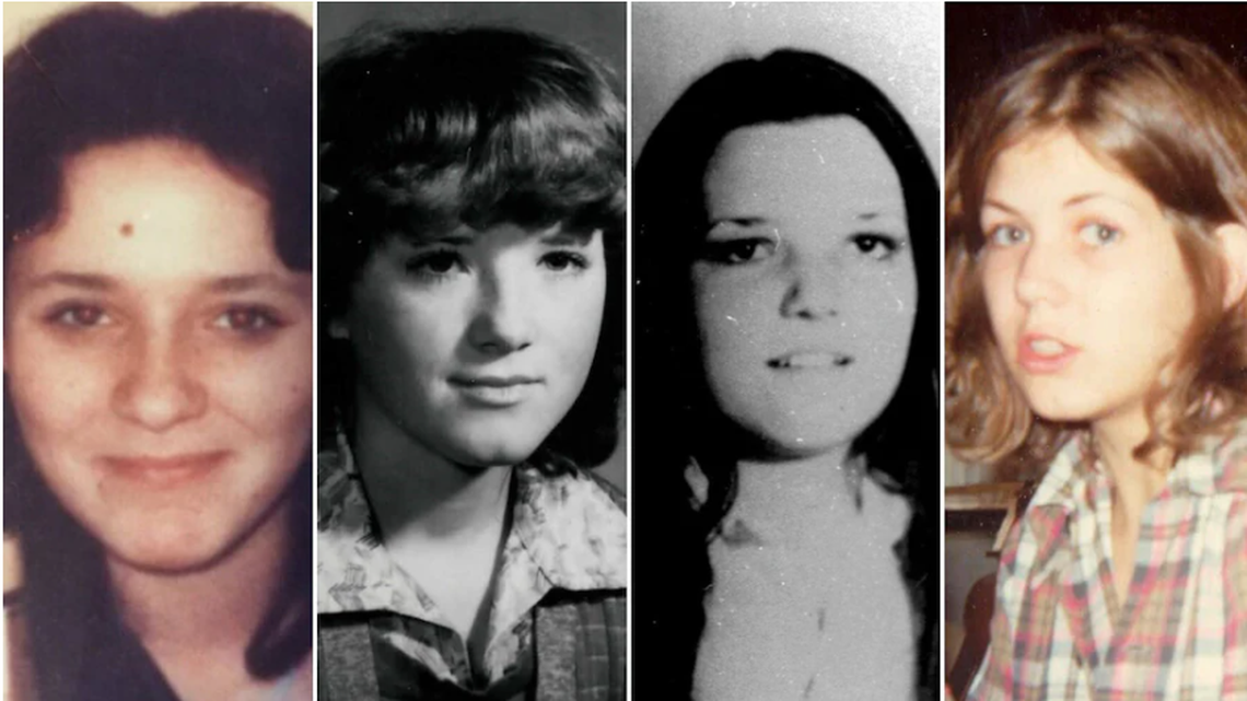 From left, Eva Dvorak, Patsy McQueen, Melissa Rehorek and Barbara MacLean were the victims of Gary Allen Srery in the Calgary area in the late 1970s, authorities said.