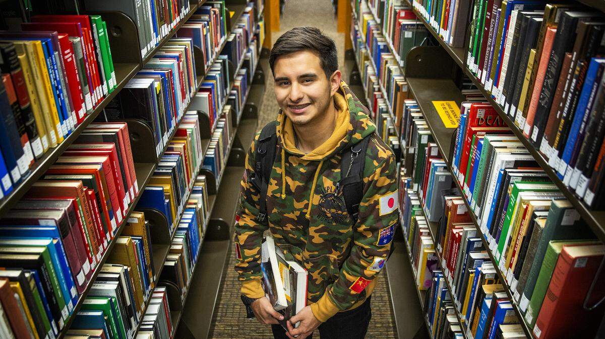 Manuel Garcia, a sophomore at CSI, poses for a portrait Nov. 8, 2018, at the College of Southern Idaho in Twin Falls.