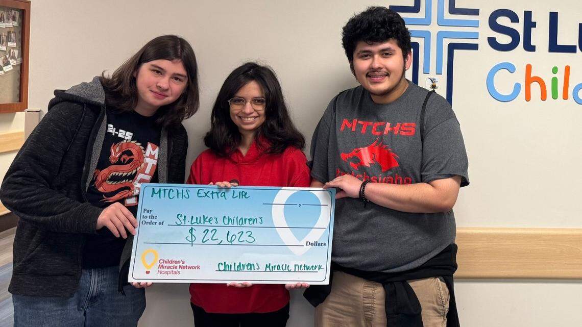 Meridian Technical High School students Ethan Mensior, Mar Bradford, and Marco Duarte raised over $22,000 for St. Luke’s Children’s Hospital through a 24-hour gaming marathon at their school.