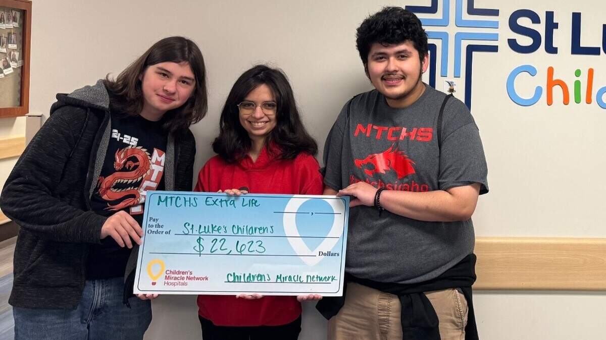 Meridian Technical High School students Ethan Mensior, Mar Bradford, and Marco Duarte raised over $22,000 for St. Luke’s Children’s Hospital through a 24-hour gaming marathon at their school.