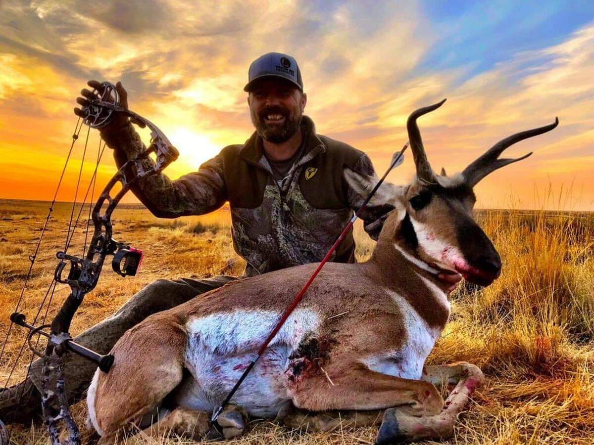 Scott Schmid, of Nampa, poses with a pronghorn antelope he harvested. Schmid said he used three bottles of water to clean the animal up before taking a photo, in an effort to be respectful and avoid harassment online.