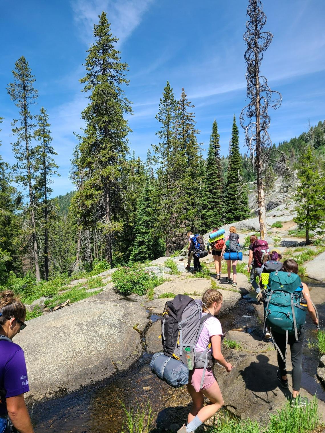 A group from Wild Hearts Idaho on a recent backpacking trip to Boulder Lake. What Wild Hearts Idaho does matters right now because of how important spending time outside is for mental health, reducing anxiety and depression and increasing confidence and body image.