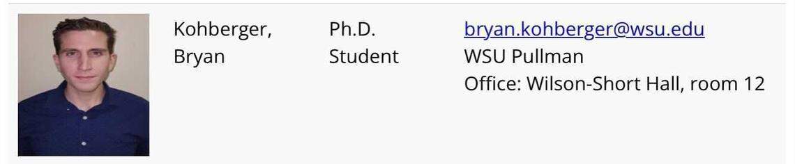 Bryan Kohberger is a graduate student in the criminal justice and criminology department at Washington State University in Pullman, according to the university’s website.