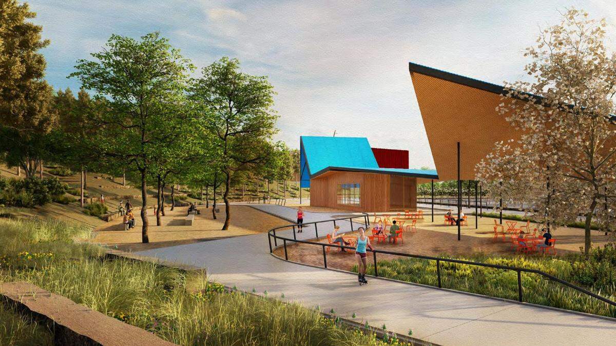 This rendering from Port shows possible area called Expo Edge Plaza that would run alongside the Expo Idaho property.