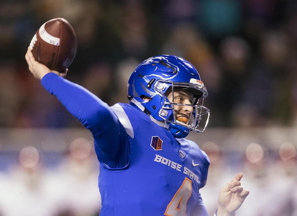 Boise State quarterback Brett Rypien passes the ball against Fresno State on Nov. 9 at Albertsons Stadium in Boise.