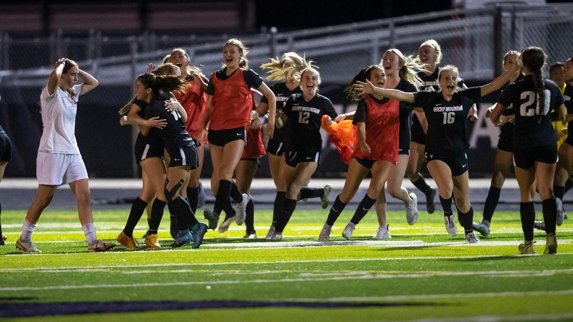 Rocky Mountain celebrates a 2-0 win over Boise on Monday.