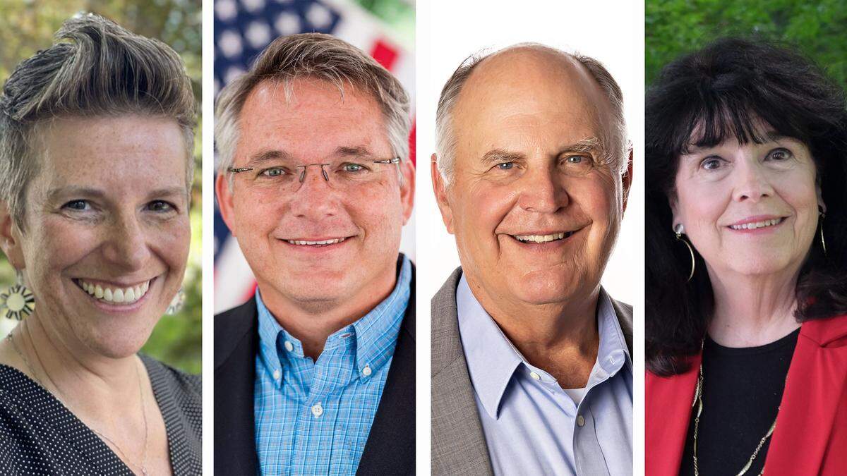 Candidates for two at-large seats on the Eagle City Council, from left: Christina Patterson, Christopher Hadden, Craig Kvamme and Mary May.