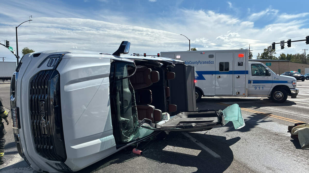 Emergency responders were called to Chinden Boulevard and Curtis Road at about 1:30 p.m. on Saturday.