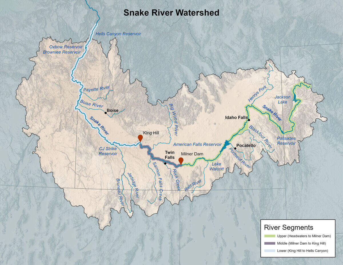 Map of Snake River sections