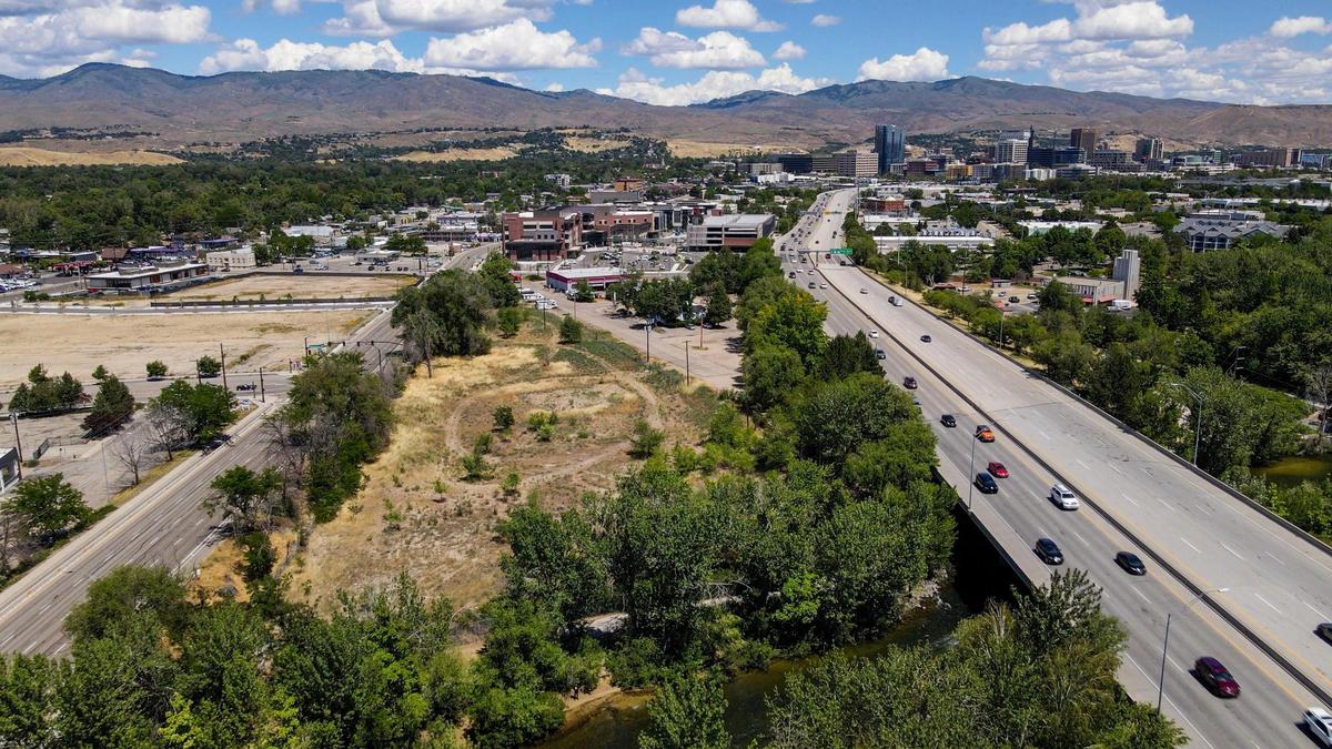 Though a plan for apartments was approved in 2021, the parcel between Fairview and the Connector remains mostly undeveloped.