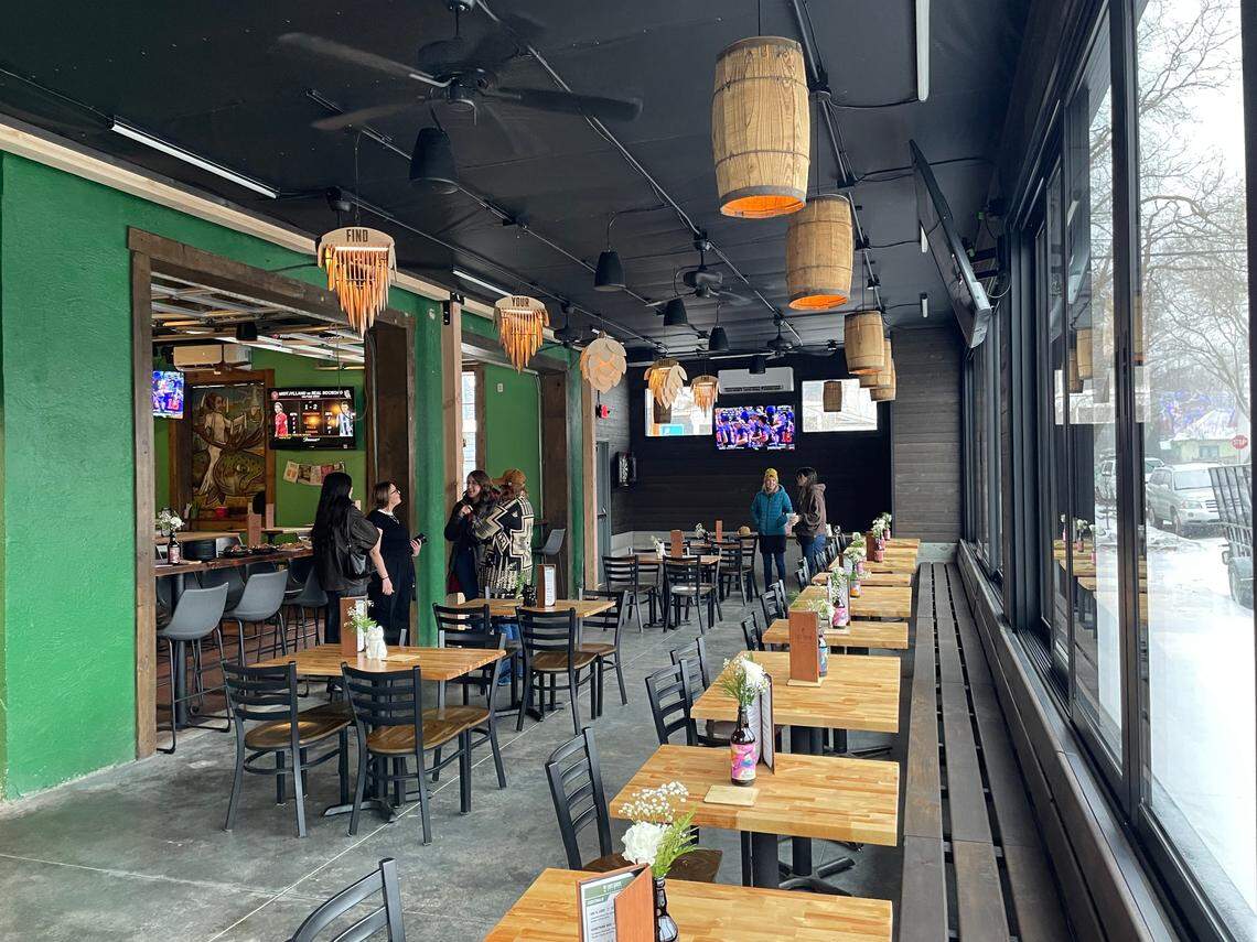 Former outdoor patio space is now part of the interior dining area.