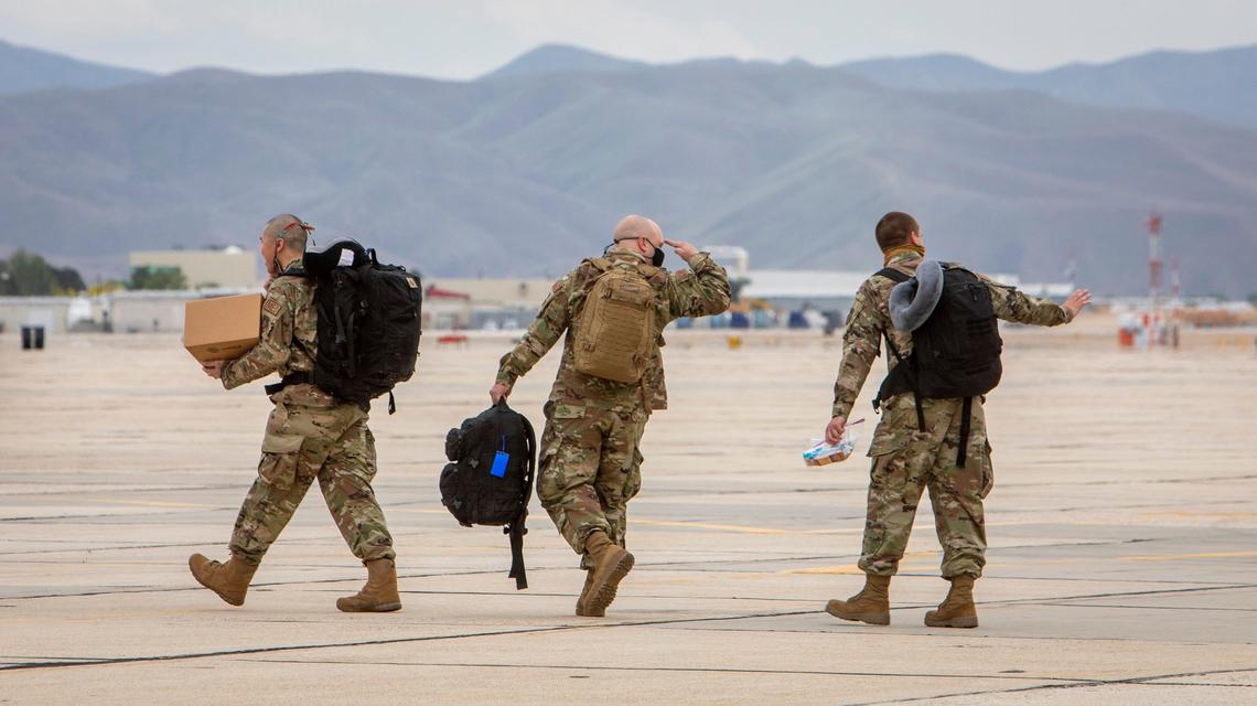 More than 200 maintenance and medical personnel from the Idaho Air National Guard deployed in May to support operations in the Middle East and North Africa. About 400 total were deployed in stages. They returned in August.