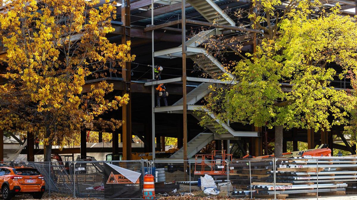 Work on the ICCU Plaza building along 4th Street in Downtown Boise is continuing, despite concerns over the development agreement.