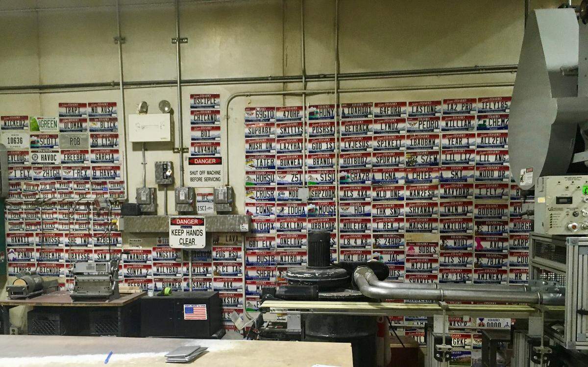 Even the license plate assembly line, once thought of as training for a menial skill, now offers an industry certification for quality assurance. The manufacturing area features a wall of plates that residents found inspiring or just funny.