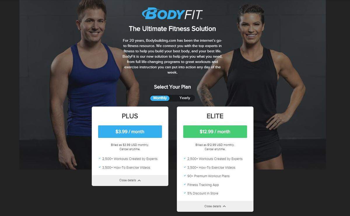 Bodybuilding.com has created BodyFit, a membership program offering workout plans and videos not available on the free portion of its site.