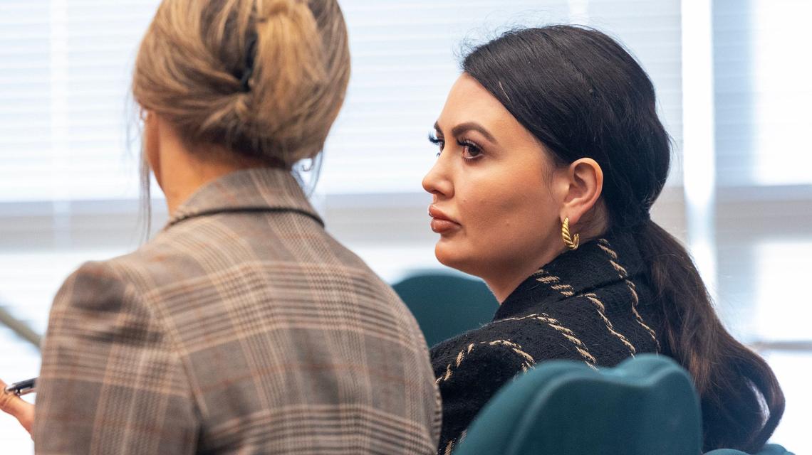 Danielle Riddle, owner of Apericena, a restaurant in Boise’s Hyde Park neighborhood, appears in eviction court at the Ada County Courthouse on Oct. 3.