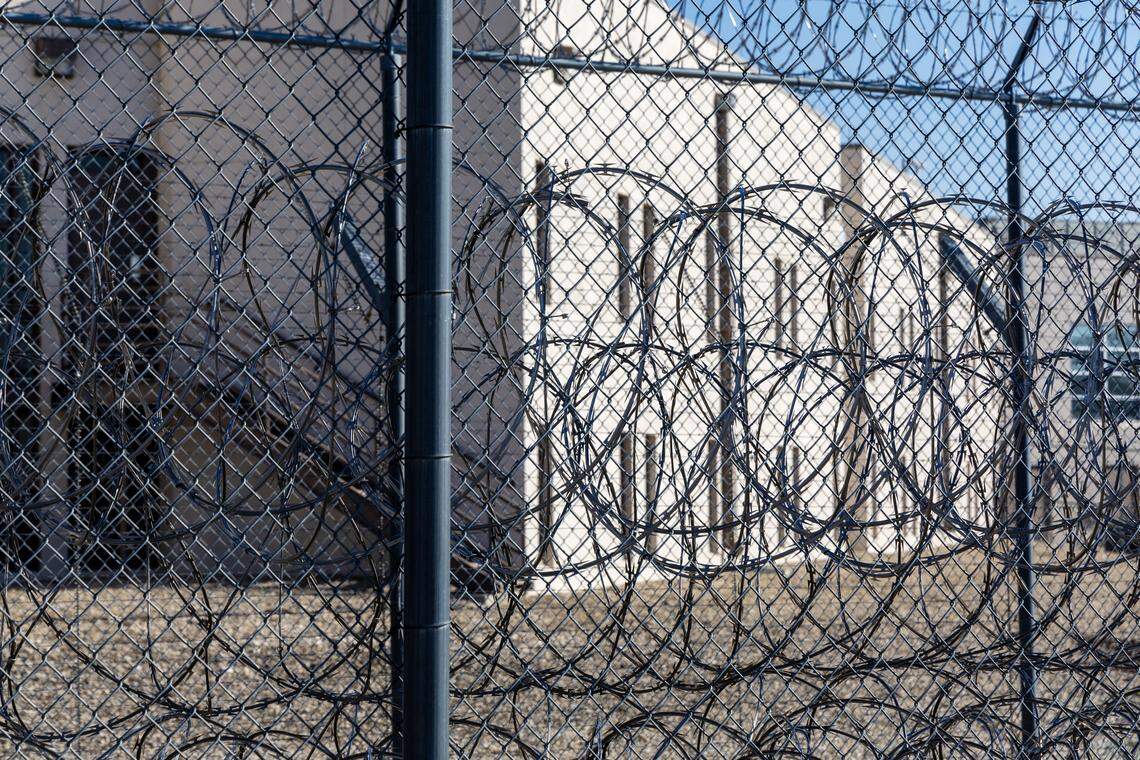 Razor wire fencing surrounds the Idaho Department of Correction’s maximum security prison south of Boise. Attempts to drop contraband over prison walls with drones is on the rise, according to prison officials.