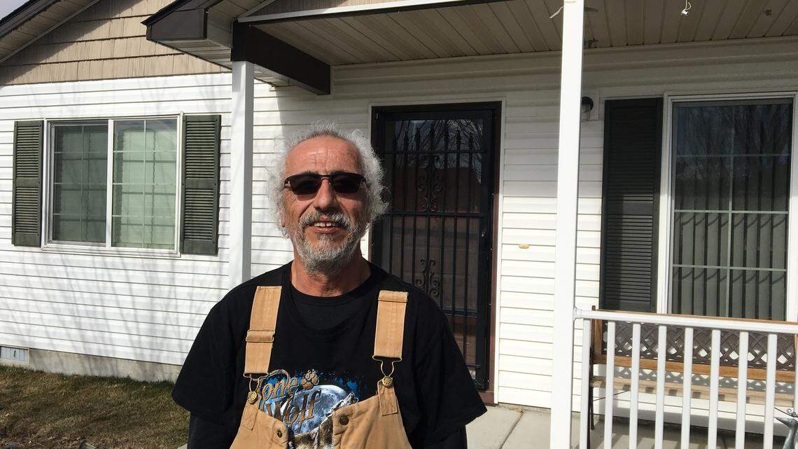 Leo Olivas stands in front of his house in the Silvertip subdivision in south Kuna. Olivas is one of the original owners of a house in the subdivision built in 2009 that featured smaller houses of 850 to 1,700 square feet. Olivas’ house, at 870 square feet, two bedrooms and one bath, is a perfect size for him and his wife.