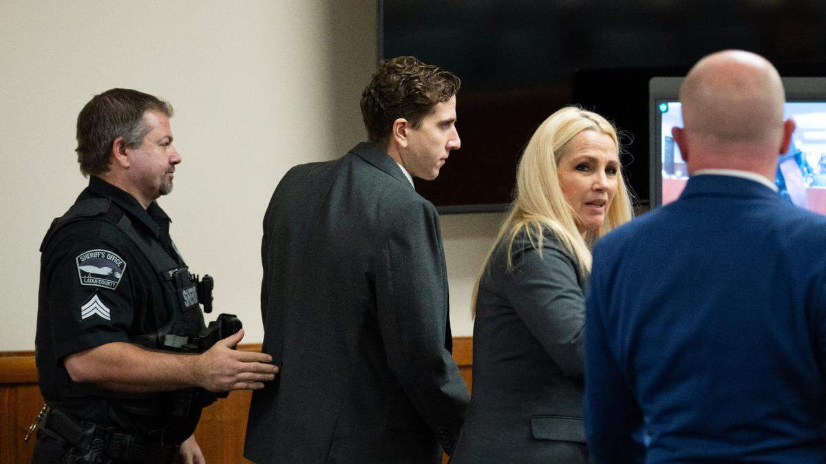 Bryan Kohberger, second from left, is accused of killing four University of Idaho students in November 2022. He returns to a Boise courtroom this week of key evidentiary hearings before his summer 2025 capital murder trial.