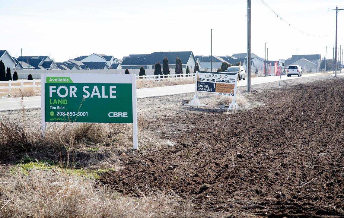 Farmland for sale off of Ten Mile Road in Kuna is adjacent to Cazador, a new single-family home development.