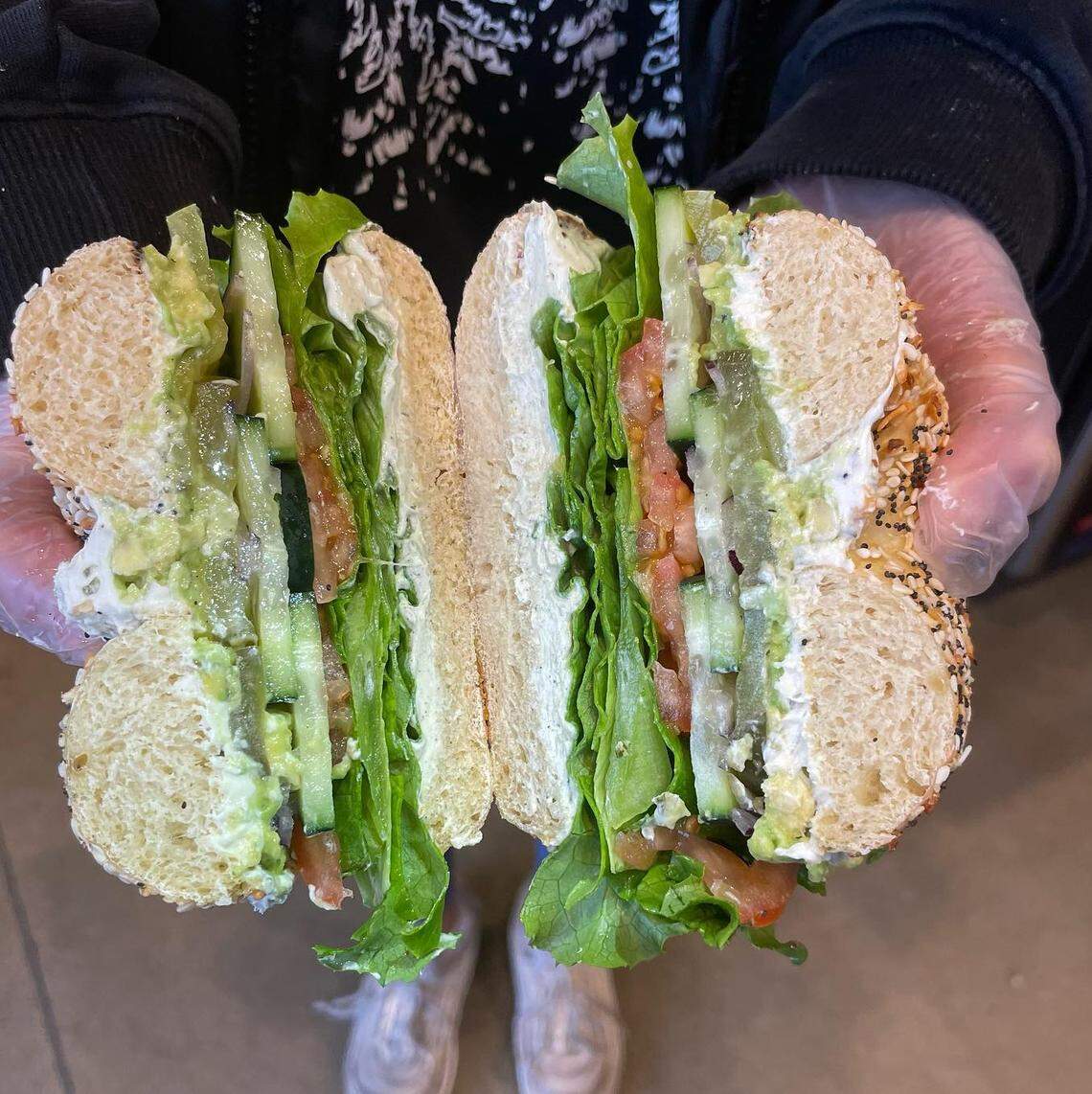 The Farmer sandwich is a lunch option at Freedom Bagel Bakery.