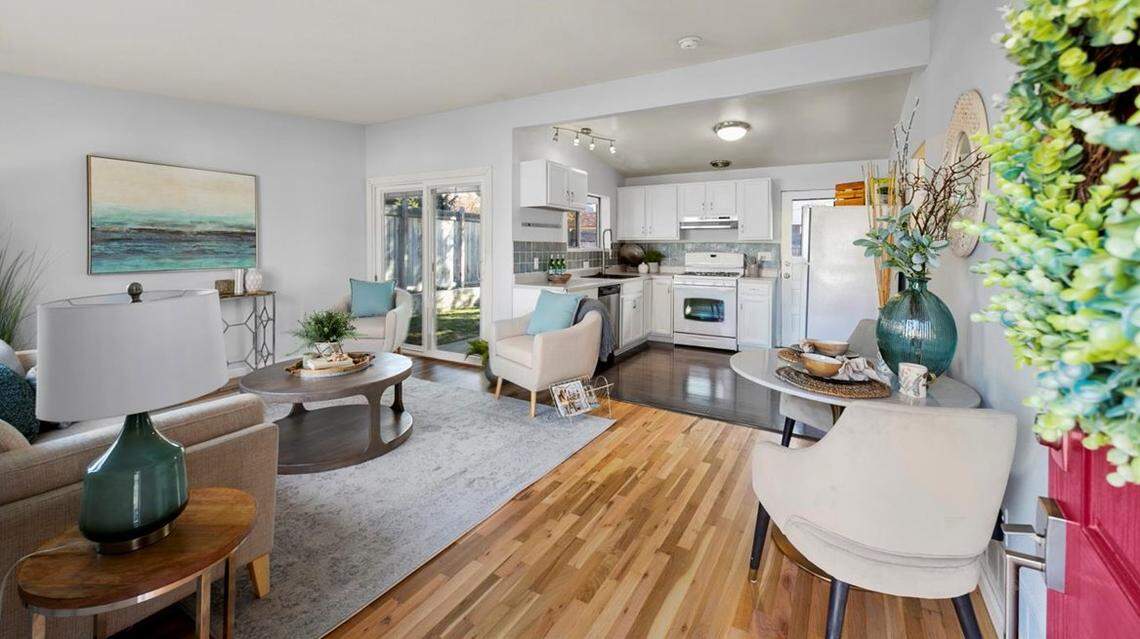 The inside of the house on Brumback Street shows off its new floors and fresh paint. The fixtures have been updated, which adds to the modern feel of the home.