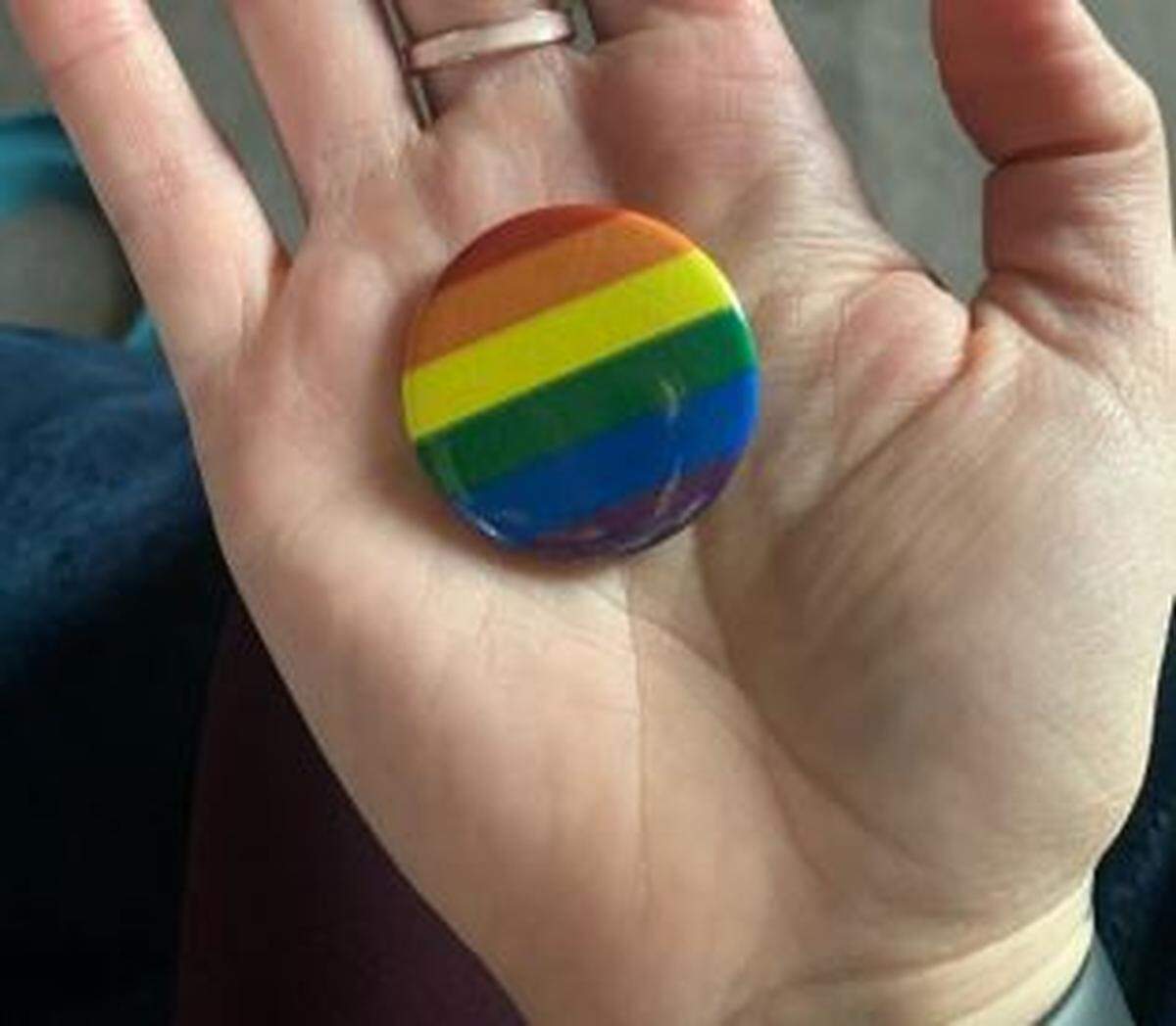 Rainbow pins like this were handed out at a 2019 Gay Pride display at the Hillcrest branch of the Boise Public Library