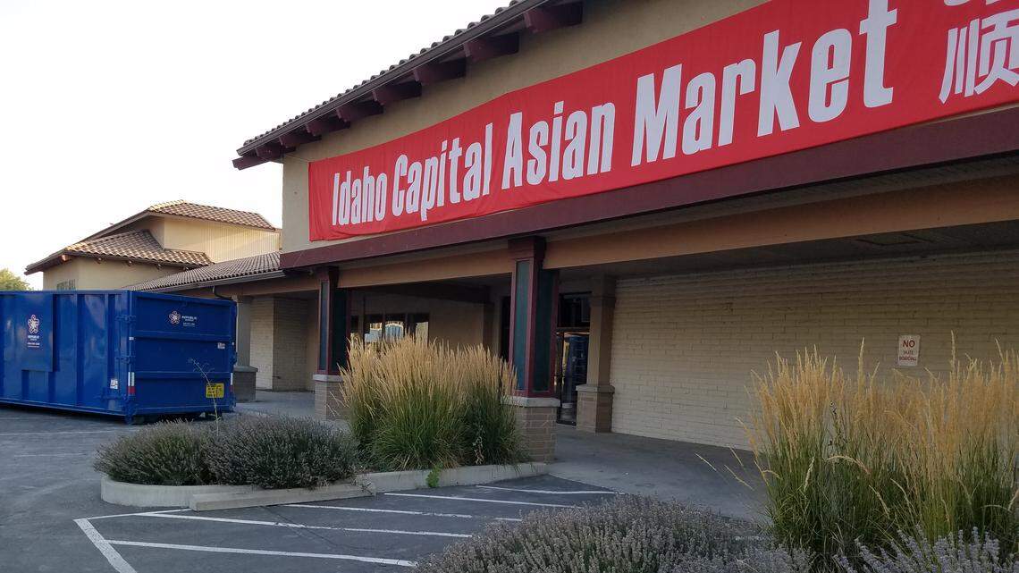 A former Jo-Ann Fabric store at Cole and Ustick roads is being transformed into a 14,000-square-foot Asian market. While the banner says the store will open in August, plans now call for it to open in early September.