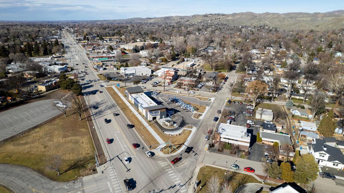 Shown on the left of the image is the ITD campus that CCDC hopes a developer will redevelop into housing and commercial development. State Street is shown near the center of the image.