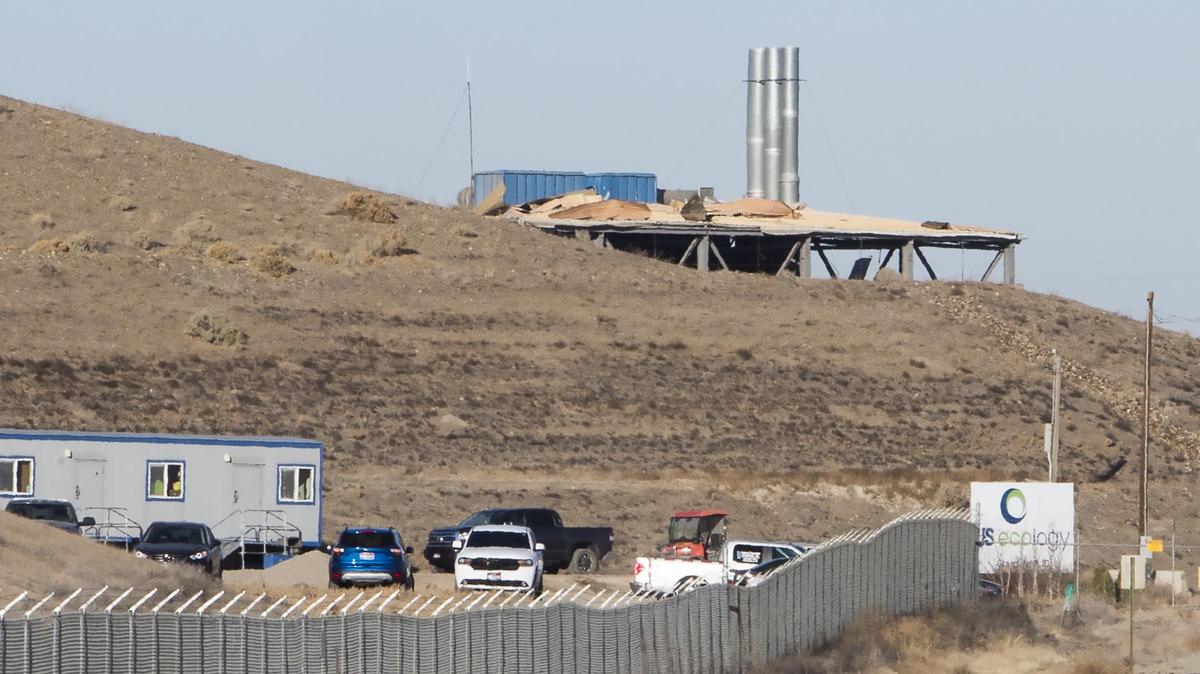 Debris is scattered across the roof of a US Ecology building where an explosion occurred on Saturday at the company’s hazardous waste site near Grand View. Monte “Alex” Green, 48, was killed in the blast and three other employees were injured. Investigators are looking into the cause of the explosion. The Boise-based company processes lead, arsenic and other hazardous materials and turns them into non-hazardous residues.