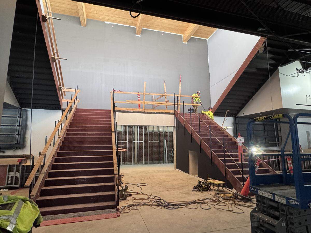 The grand staircases surrounding the player tunnel that will see Boise State’s players run through on their way to the field.