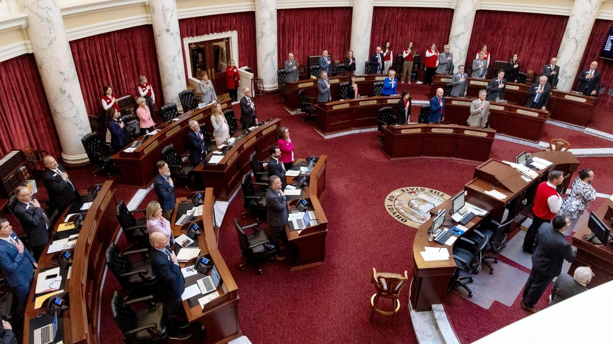 The Idaho Senate begins business on the floor, Tuesday, Feb. 14, 2023, at the Statehouse in downtown Boise. The Senate on Tuesday passed a resolution directing the Idaho Department of Health and Welfare to explore reforming emergency medical service funding and oversight.