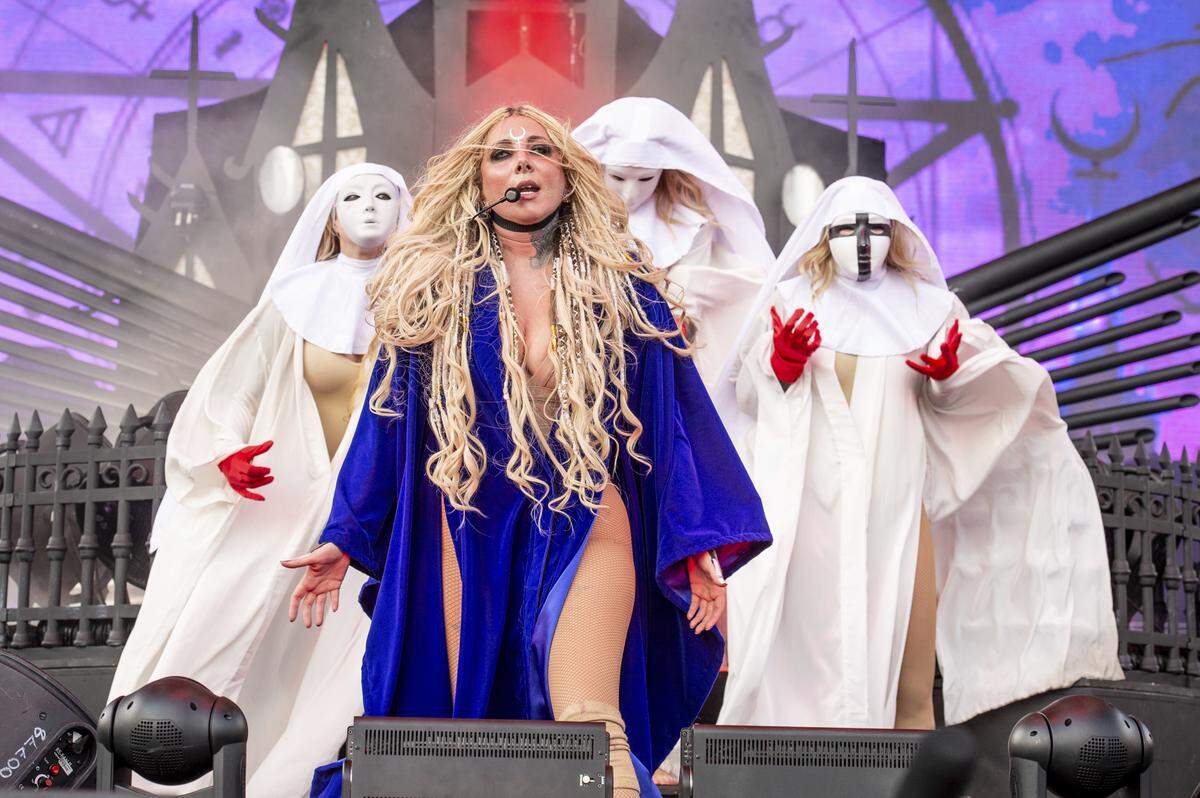 Maria Brink of In This Moment performs in Columbus, Ohio, in May. The metal band will headline this weekend at the Revolution Center in Garden City.