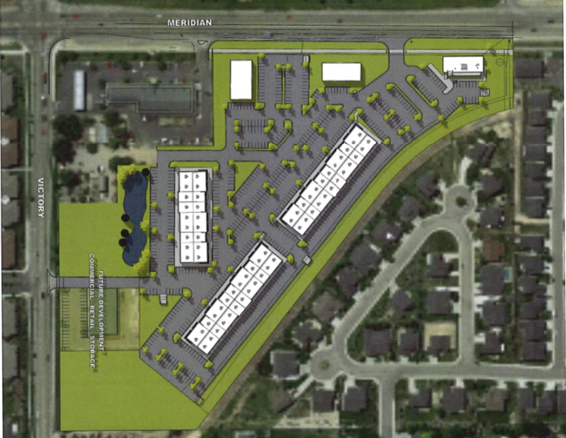 Meridian-based developer Ball Ventures Ahlquist is looking to build a commercial development called Victory Commons at the corner of Meridian and Victory Roads.
