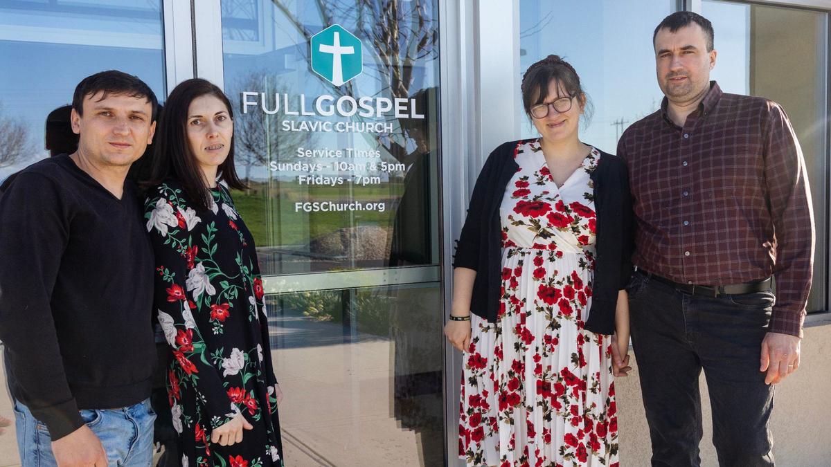 Volodymyr Molebnyi, Iryna Molebna, Serhii Marchenko and Yulia Marchenko are refugees from the same town in Ukraine. They arrived in Idaho two years apart.