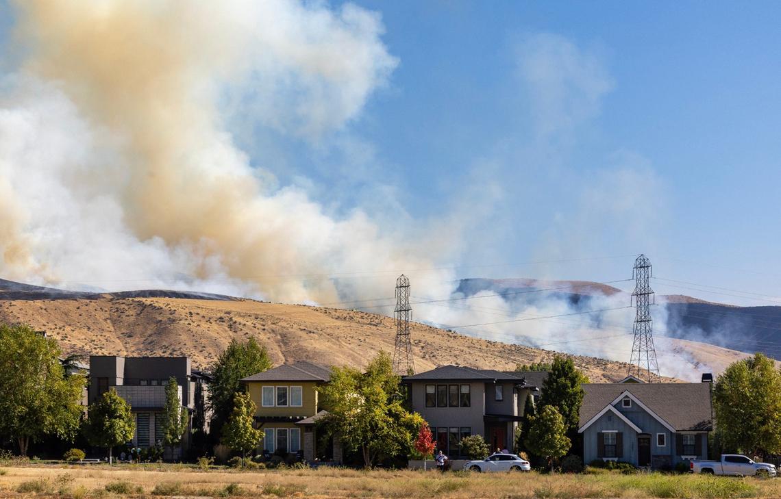 Smoke billows from the Valley Fire.