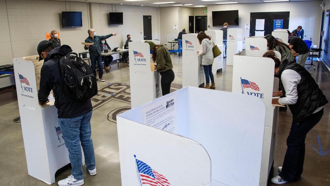 Voters cast their ballots at Boise precincts on Nov. 3, 2020, in Boise. Donald Trump won nearly 64% of the votes in Idaho in the 2020 presidential election.