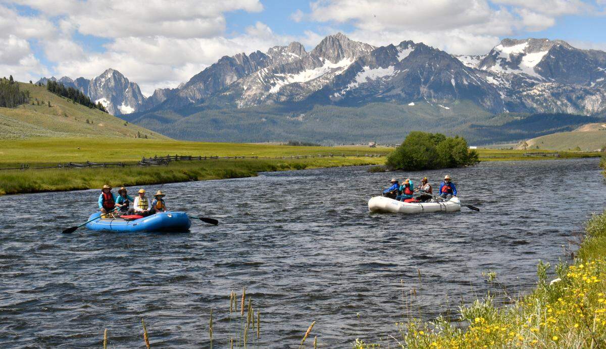 Adventurers traveling the entire Salmon River, from its headwaters in the Sawtooth Range to Lewiston, switched from kayaks to rafts where the river widened in Lower Stanley, just north of Stanley, in 2018.