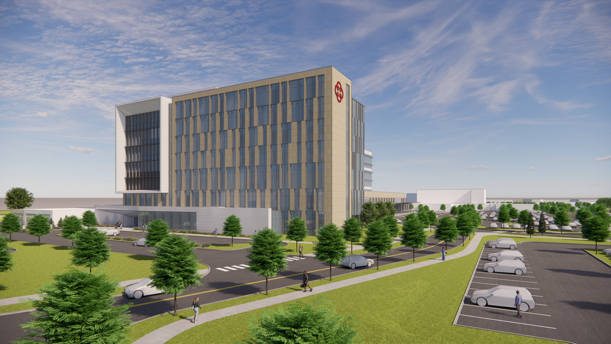 An architectural rendering of what Saint Alphonsus expects its Nampa hospital to look like after the expansion is completed.