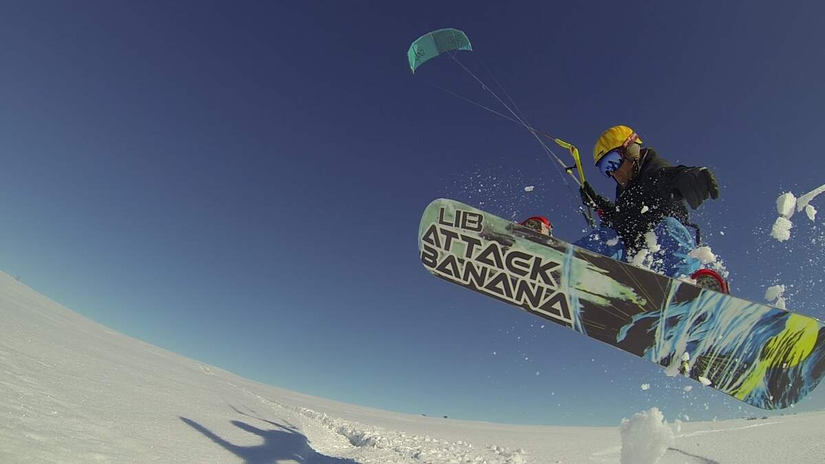 Boisean Will Hise snowkites on the Camas Prairie between Castle Rocks and Hill City. Hise is one of a handful of Idahoans who head to Camas in the winter to snowkite, a sport that involves skiing or snowboarding while being pulled by a kite.