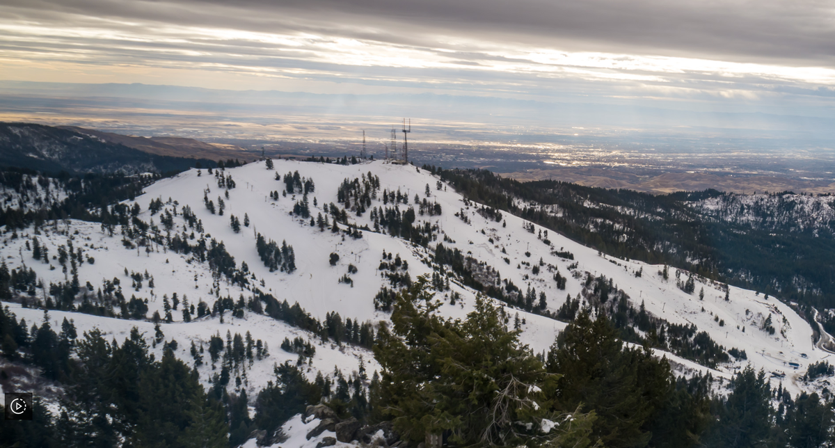 The view from a Bogus Basin webcam looking south from Shafer Butte toward Boise on a cloudy afternoon Friday.