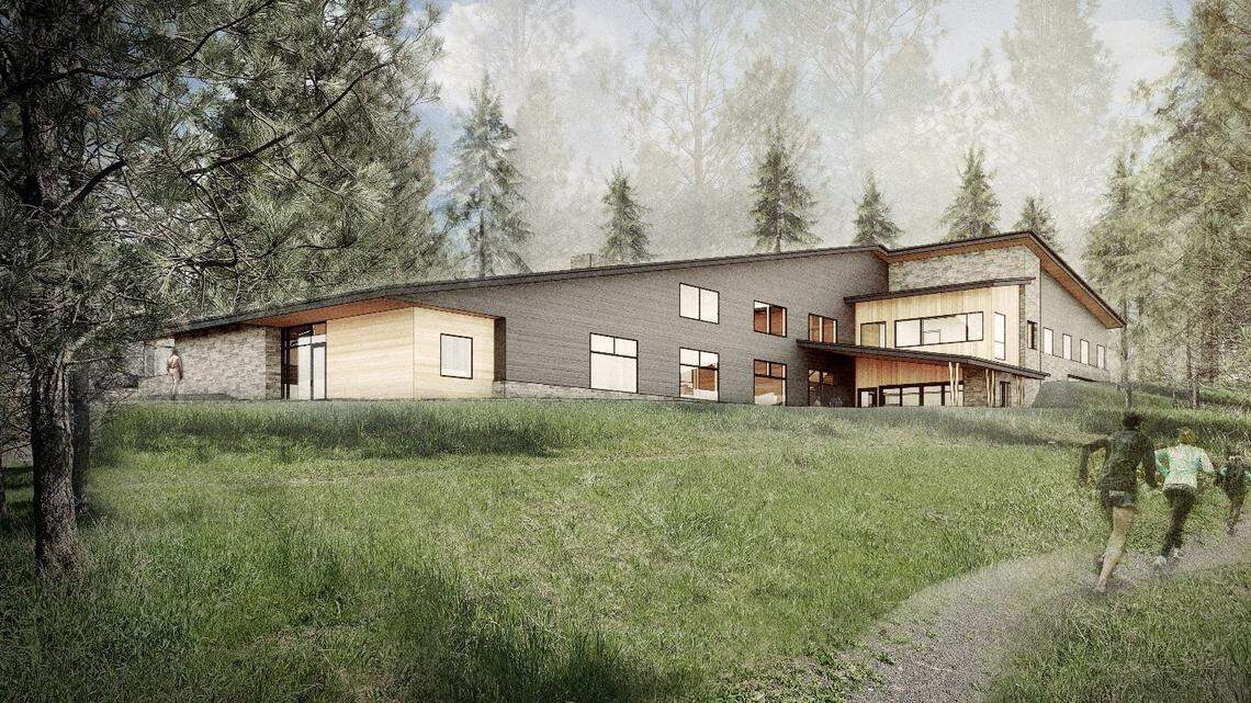 An artist’s rendering of the rear of the Nez Perce-Clearwater National Forest Supervisor’s Office and headquarters in Kamiah.