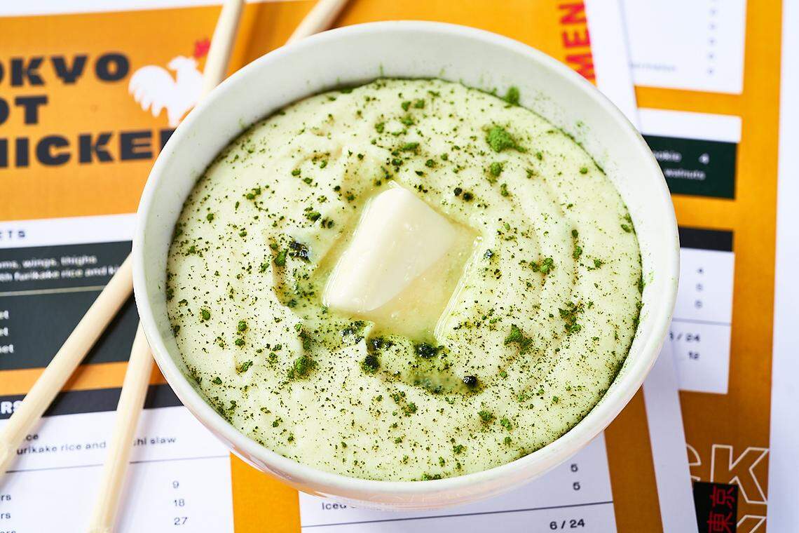 You probably won’t see wasabi mashed potatoes on the table during Thanksgiving, but you’ll find them on the menu at Tokyo Hot Chicken.