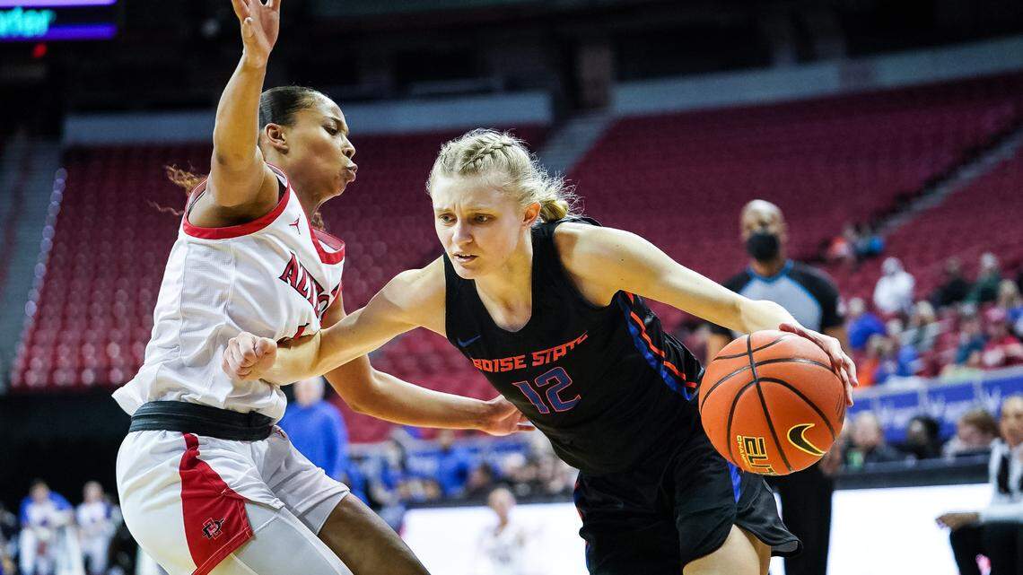 Sophomore guard Mary Kay Naro had 11 points in Boise State’s 65-56 loss to San Diego State in the first round of the Mountain West Tournament on Sunday at the Thomas & Mack Center in Las Vegas.