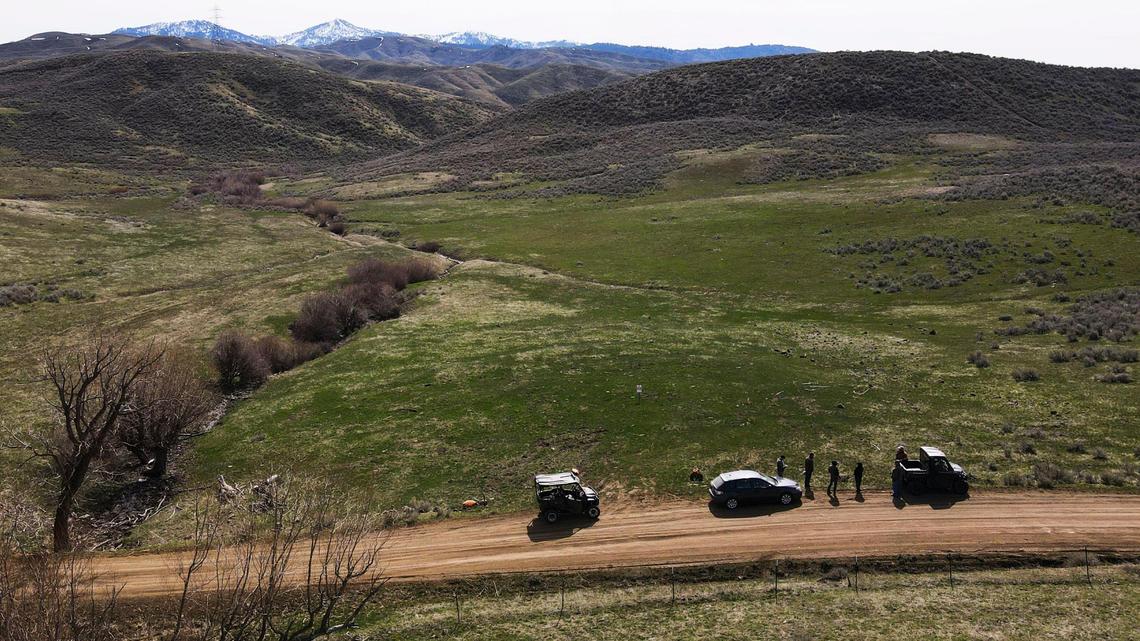 A view of the land where the gun range is proposed. It is on Pearl Road, near an intersection with Idaho 55.