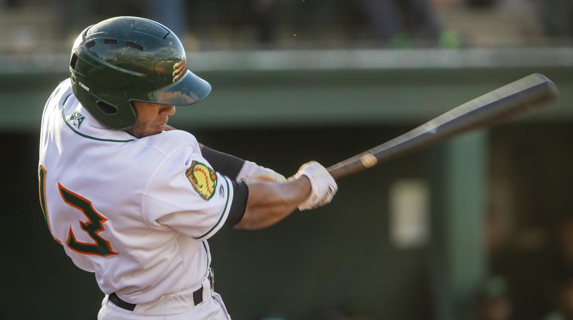 Designated hitter and outfielder Yorvis Torrealba, from Venezuela, plays for the Boise Hawks in the footsteps of his father, who played for the Colorado Rockies.