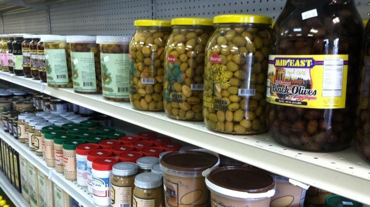 You can find oodles of olives as well as many other Middle Eastern foods at Baghdad Market and Bakery.