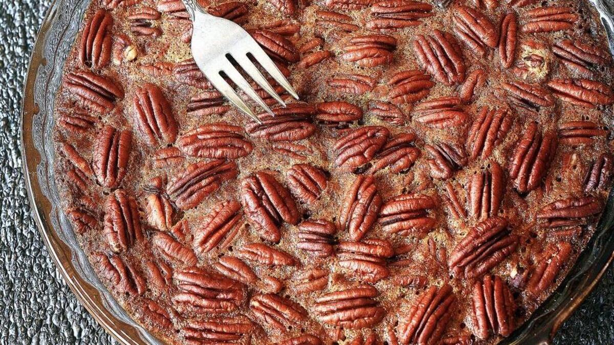 Pecan pie with pretzel crust.