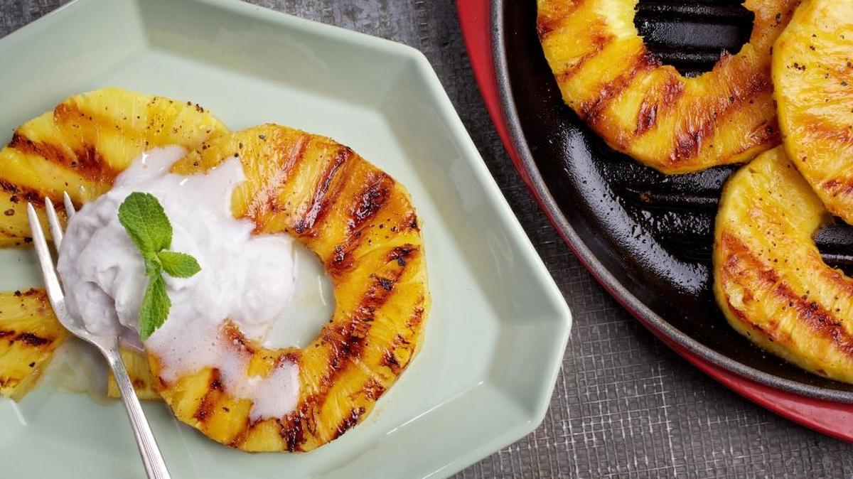 Coconut whipped cream goes great with pineapple.