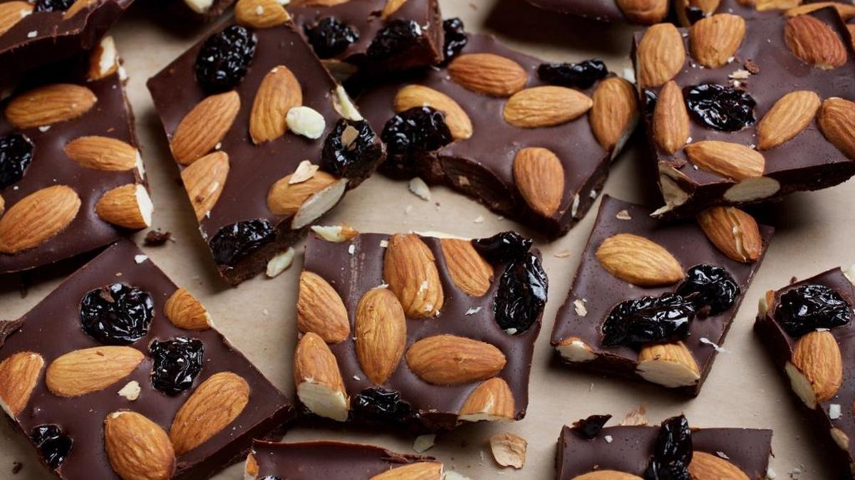 Dark chocolate cherry almond bark